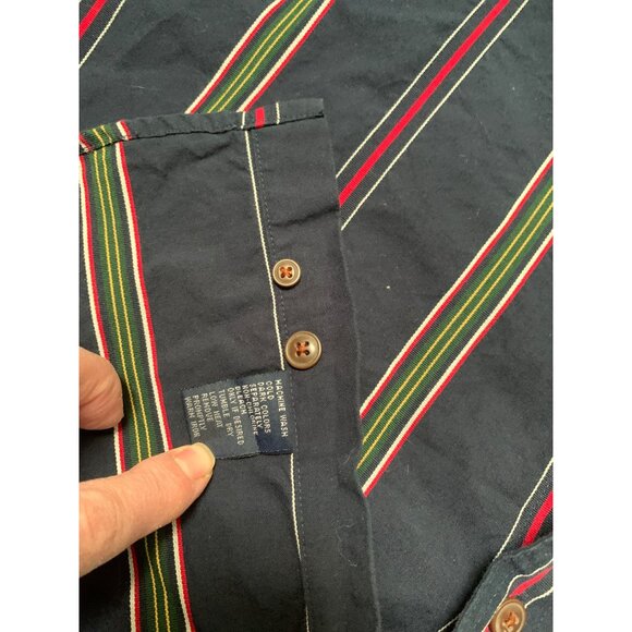 Chaps Ralph Lauren Men’s L Long Sleeve Button-down Shirt Cotton Blue with Stripe - Picture 4 of 7